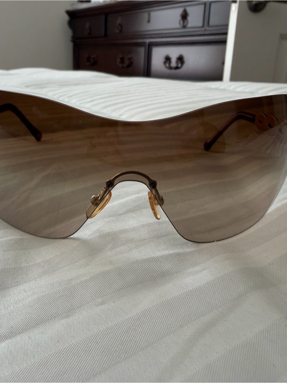 Versace Brown Gradient Shield Sunglasses - Picture 3 of 9
